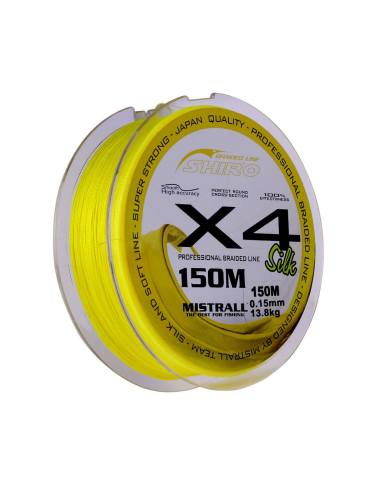 Plecionka Mistrall Shiro Fluo 150m x4 0,10mm