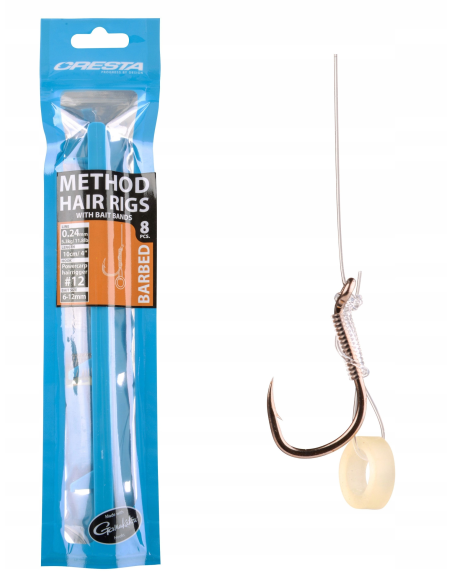 Przypony Cresta METHOD BARBED z gumka 16 / 0.20mm CRESTA - 1