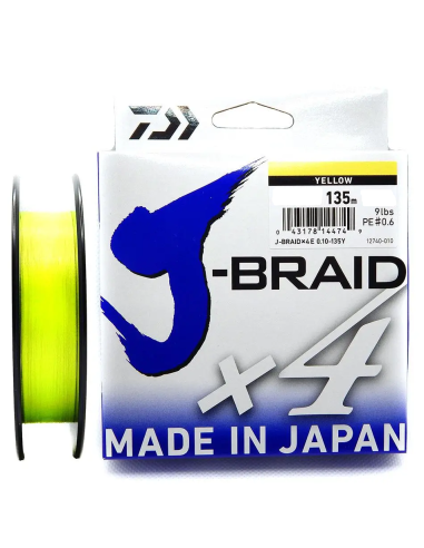 Plecionka Daiwa J-Braid X4 Yellow 135m 0.07mm