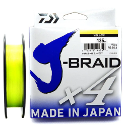 Plecionka Daiwa J-Braid X4 Yellow 135m 0.10mm DAIWA - 1