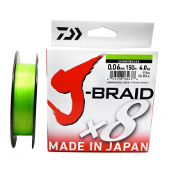 Plecionka Daiwa J-Braid X8 0,10mm/150m, chartreuse DAIWA - 1 2