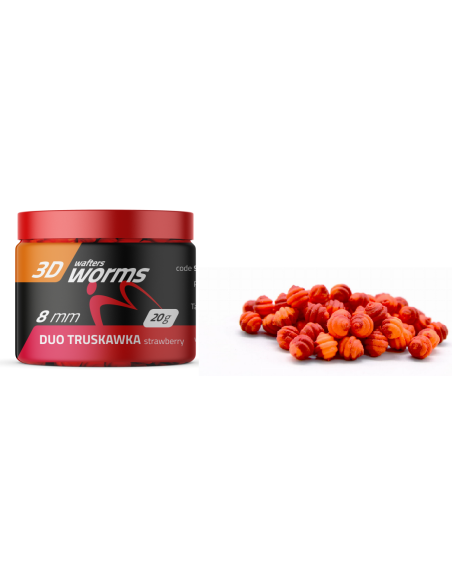 Wafters MATCHPRO Worms 3D Duo Truskawka 8mm 20g MatchPRO - 1 Wafters MATCHPRO Worms 3D Duo Truskawka 8mm 20g MatchPRO - 1