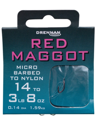 Gotowe Przypony Drennan RED MAGGOT 16 / 0,14mm