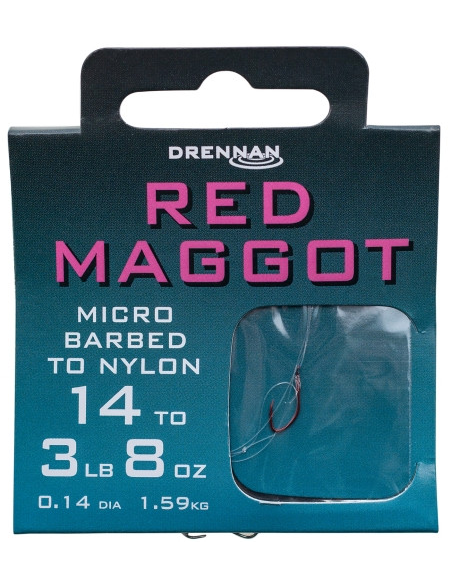 Gotowe Przypony Drennan RED MAGGOT 16 / 0,14mm DRENNAN - 1