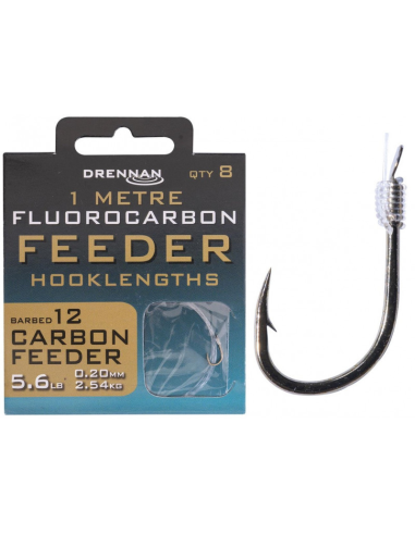 Gotowe Przypony Drennan Fluorocarbon 1m - CARBON FEEDER - roz.16