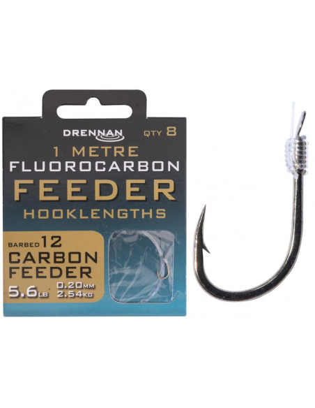 Gotowe Przypony Drennan Fluorocarbon 1m - CARBON FEEDER - roz.16 DRENNAN - 1