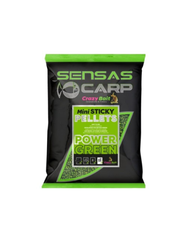 Pellet SENSAS mini sticky pellets Power Green 700g