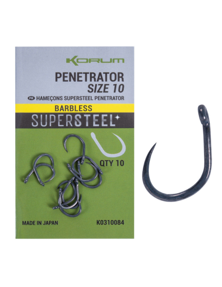 Haczyki Korum Penetrator bezzadziorowy z oczkiem rozm - 8 KORUM - 1