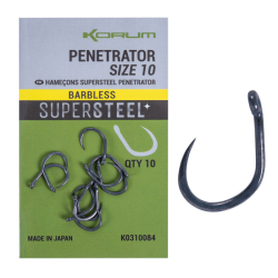 Haczyki Korum Penetrator bezzadziorowy z oczkiem  rozm - 10 KORUM - 1