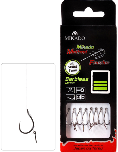 Przypony Mikado Method Feeder MF13B Barbless Z IGŁĄ - roz. 4