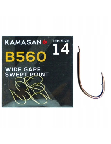 Haczyki Kamasan B560 Wide Gape Barbed – rozmiar 14