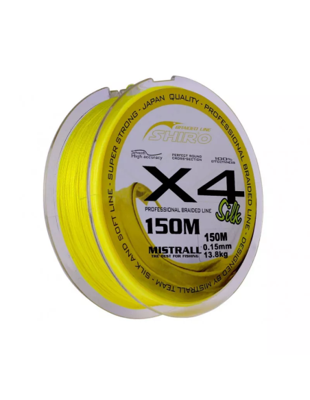 Plecionka Mistrall Shiro Fluo 150m x4 0,08mm MISTRALL - 1