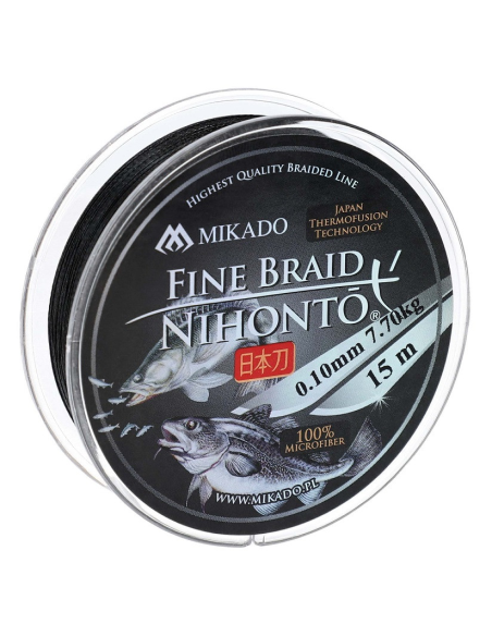 Plecionka Mikado Nihonto FINE BRAID 4X 15m Czarna 0,10mm MIKADO - 2 Plecionka Mikado Nihonto FINE BRAID 4X 15m Czarna 0,10mm MIKADO - 2
