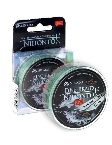 Plecionka Mikado NIHONTO FINE BRAID 15m Zielona - 0.14mm MIKADO - 1 Plecionka Mikado NIHONTO FINE BRAID 15m Zielona - 0.14mm MIKADO - 1