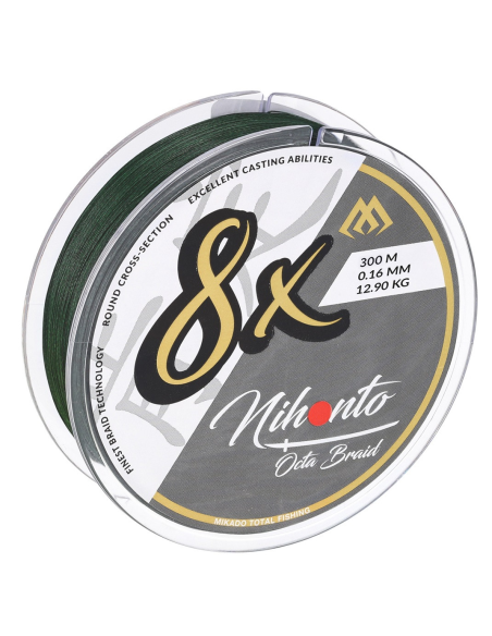 Plecionka Mikado NIHONTO OCTA BRAID Zielona 8x 300m - 0.08mm MIKADO - 2 Plecionka Mikado NIHONTO OCTA BRAID Zielona 8x 300m - 0.08mm MIKADO - 2