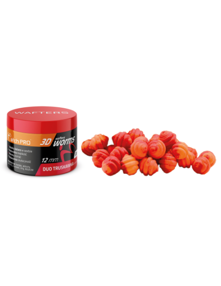 Wafters MATCHPRO Worms 3D Duo STRAWBERRY 12mm 20g MatchPRO - 1