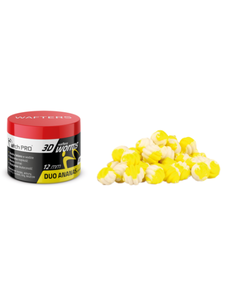 Wafters MATCHPRO Worms 3D Duo PINEAPPLE 12mm 20g MatchPRO - 1