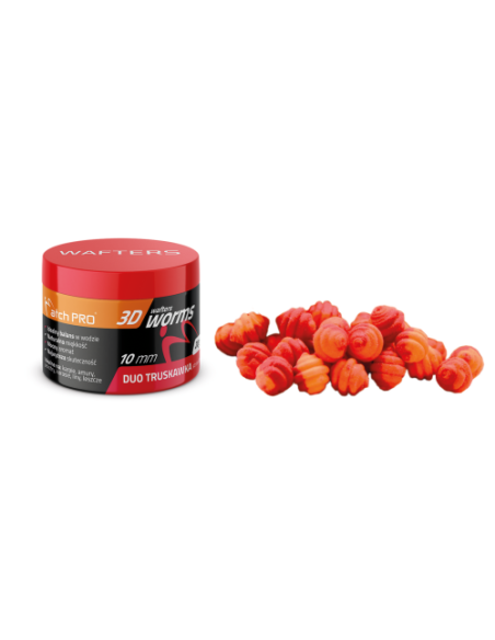 Wafters MATCHPRO Worms 3D Duo STRAWBERRY 10mm 20g MatchPRO - 1