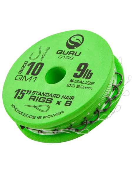 Przypony Guru QM1 Standard Hair Rigs 38cm 0.22mm  - 10 GURU - 1