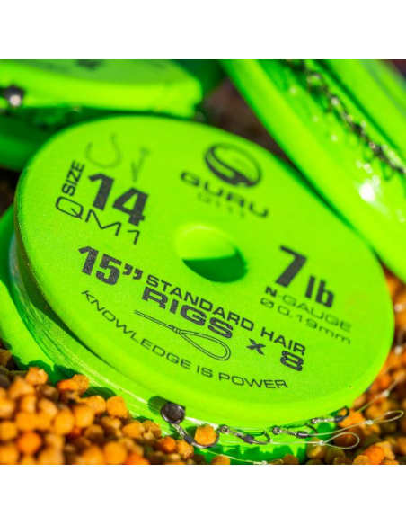 Przypony Guru QM1 Standard Hair Rigs 38cm 0.19mm -12 GURU - 2