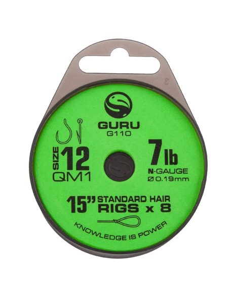 Przypony Guru QM1 Standard Hair Rigs 38cm 0.19mm -12 GURU - 4