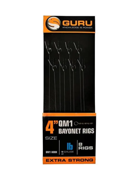 Przypony Guru QM1 Rigs Z Bagnetem 0.19mm 10cm - roz 14 GURU - 3