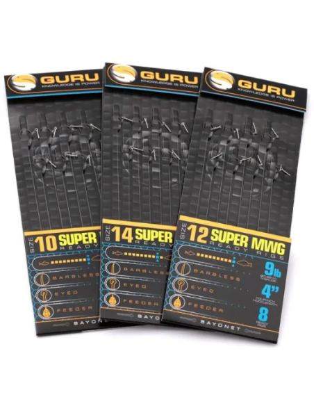 Przypony Guru Super MWG Rig Z Bagnet 0.17mm 10cm - rozm 14 GURU - 2 Przypony Guru Super MWG Rig Z Bagnet 0.17mm 10cm - rozm 14 GURU - 2