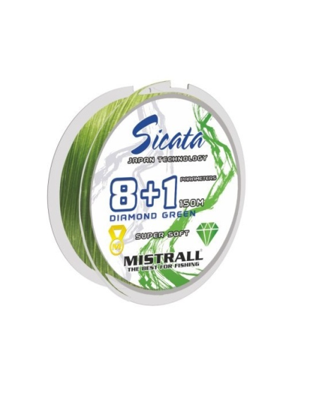 Plecionka SICATA DIAMOND GREEN 8+1 0,06mm/150m MISTRALL - 1
