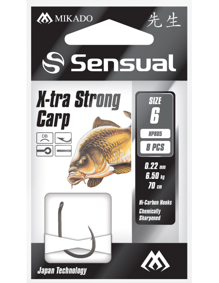 Gotowe Przypony Mikado Sensual-  X STRONG CARP Nr6  0,22mm/70cm MIKADO - 3