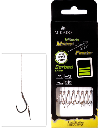 Przypony Do Method Feeder Na Plecionce z Igłą Mikado nr  - 14 / 0,10mm