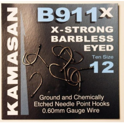 Haczyki Kamasan B911 X-Strong Eyed Barbless – rozmiar 18 KAMASAN - 1