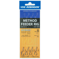 Przypony VDE-Robinson Method Feeder 501BM Barbless / ŻYŁKA / Z Igłą - roz. 6 ROBINSON - 1