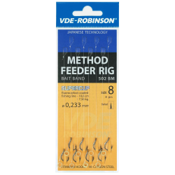 Przypony VDE-Robinson Method Feeder 502BM Barbed / ŻYŁKA / Z Gumką - roz. 10 ROBINSON - 1