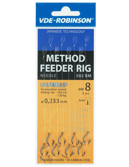 Przypony VDE-Robinson Method Feeder 502BM Barbed / ŻYŁKA / Z Igłą - roz. 8 ROBINSON - 1 Przypony VDE-Robinson Method Feeder 502BM Barbed / ŻYŁKA / Z Igłą - roz. 8 ROBINSON - 1