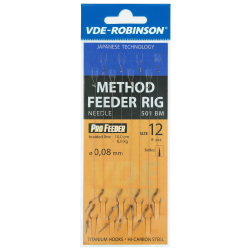 Przypony VDE-Robinson Method Feeder 501BM Barbless / Plecionka / Z Igłą - roz. 12 ROBINSON - 1