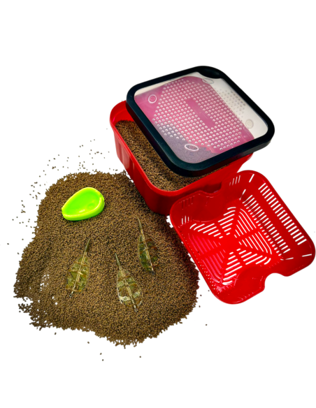 Zestaw Box Do Metody Pellet Aller Aqua 1kg Sitko 3x Koszyczek + Foremka  - 1