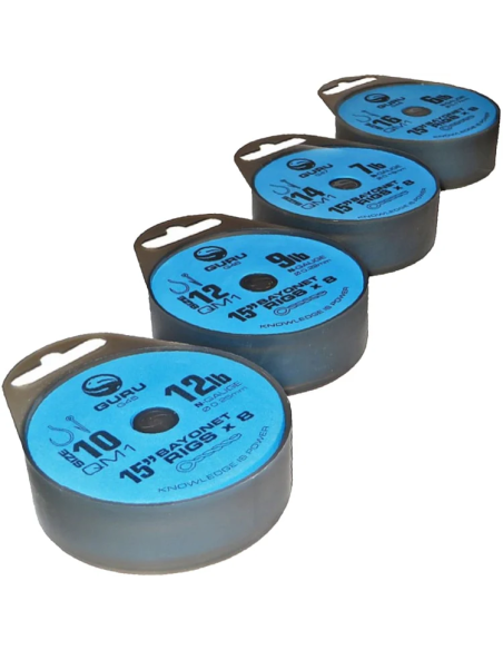 Przypony Guru QM1 with Bayonets (Z Bagnetem) 0.19mm 38cm - rozm 10 GURU - 2 Przypony Guru QM1 with Bayonets (Z Bagnetem) 0.19mm 38cm - rozm 10 GURU - 2