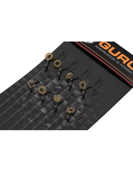 Przypony Guru Banded Hair Rigs - QM1 Z Gumką 0.22mm 10cm - roz 10 GURU - 2