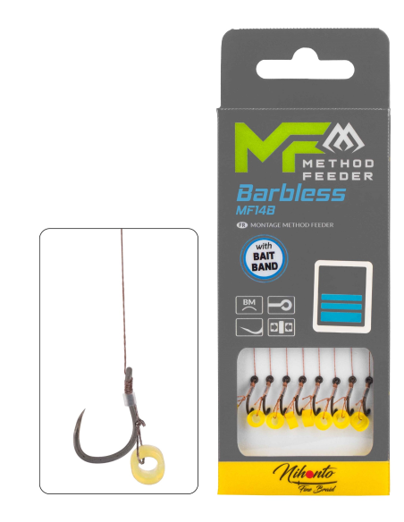PRZYPONY MIKADO METHOD FEEDER - MF14 Z GUMKĄ BARBLESS  RZOM - 4 MIKADO - 1