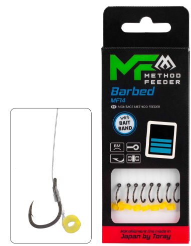PRZYPONY MIKADO METHOD FEEDER - MF14 Z GUMKĄ Barbed rozm - 4 MIKADO - 1