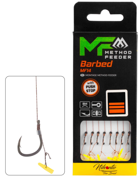 PRZYPONY MIKADO METHOD FEEDER NA PLECIONCE MF14 Push Stop BARBED rozm - 6 MIKADO - 1