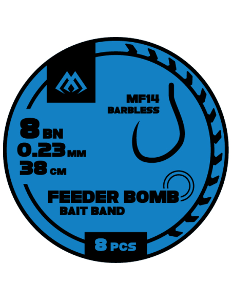 Przypony Mikado Feeder Bomb Z Gumką 38cm MF14 BEZ ZADZIORA / ŻYŁKA / - roz. 6 MIKADO - 1