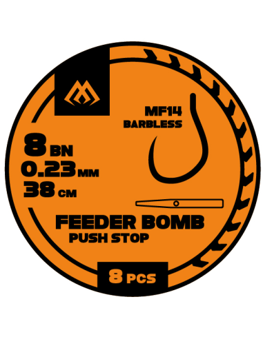 Przypony Mikado Feeder Bomb Push Stop 38cm MF14 BEZ ZADZIORA / ŻYŁKA / - roz. 6 MIKADO - 1