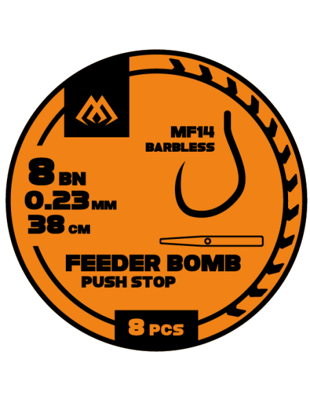 Przypony Mikado Feeder Bomb Push Stop 38cm MF14 BEZ ZADZIORA / ŻYŁKA /  - roz. 14 MIKADO - 1