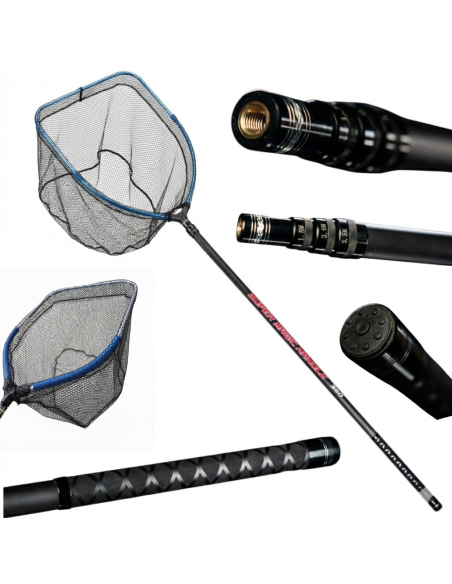 Teleskopowy Podbierak Z Regulacją  Sztycy  + Gumowany Kosz Z Pływakiem 3,5m  - 1
