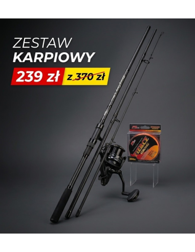 ZESTAW KARPIOWY STRONG CARP 3,60M KOŁOWROTEK 9ŁOŻ  - 1