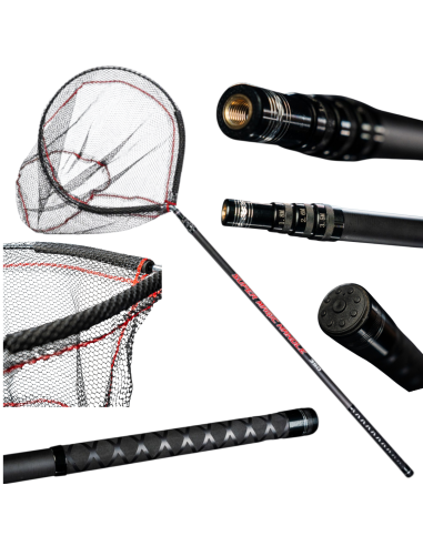 Teleskopowy Podbierak Z Regulacją Długości + Kosz Gumowany Z Pływakiem 3,5m  - 1