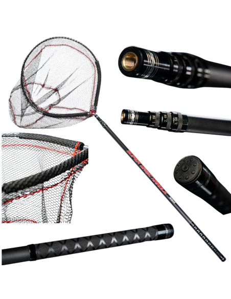 Teleskopowy Podbierak Z Regulacją Długości + Kosz Gumowany Z Pływakiem 3,5m  - 1