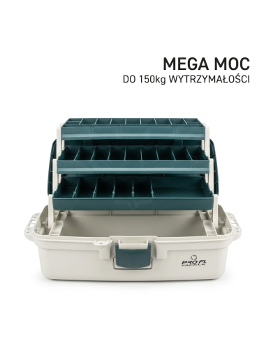 SKRZYNKA WĘDKARSKA NA AKCESORIA 3 SZUFLADY DUŻA 44X24X20  - 1