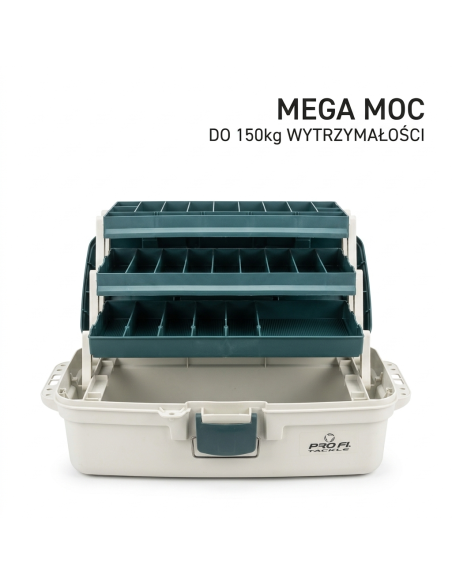 SKRZYNKA WĘDKARSKA NA AKCESORIA 3 SZUFLADY DUŻA 44X24X20  - 1